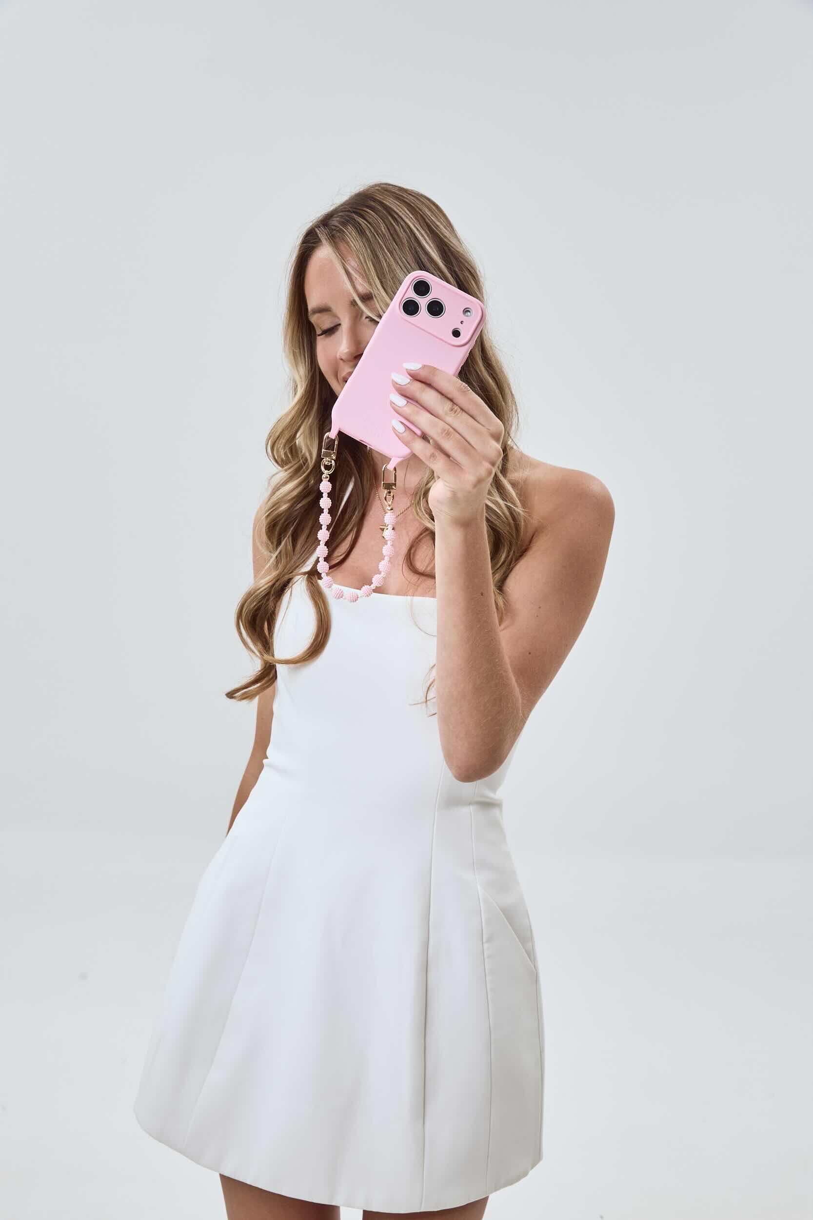 Berry Phone Chain Set Blush