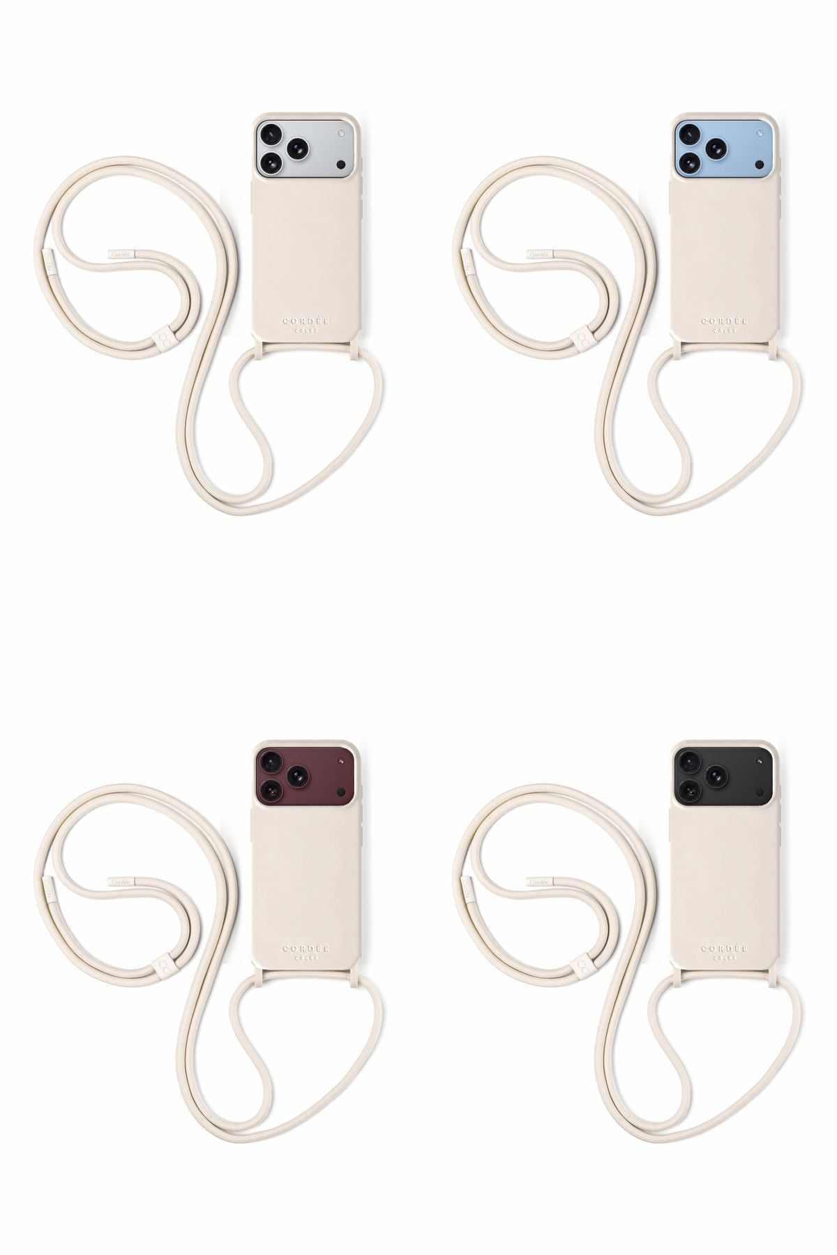 Cairo Phone Strap Set Ivory iPhone 18 Pro All Colors - Cordée Cases