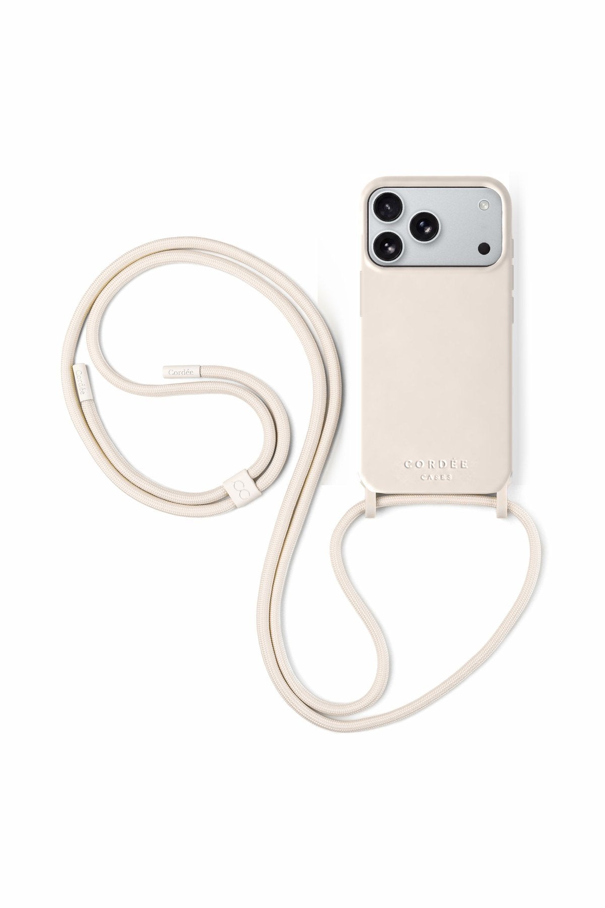 Cairo Phone Strap Set Ivory iPhone 18 Pro Open Face - Cordée Cases