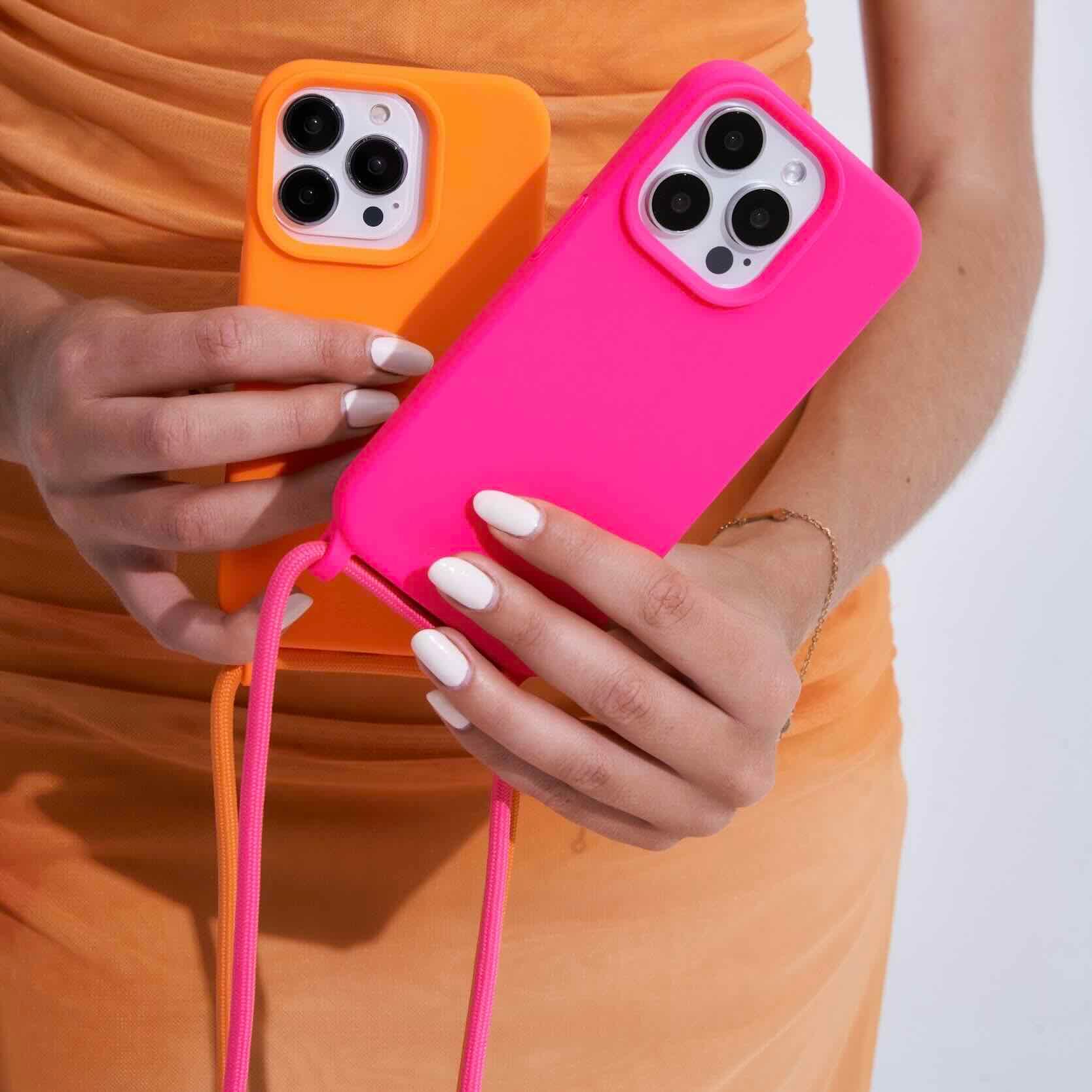 Cairo Phone Strap Set Neon Pink - Cordée Cases