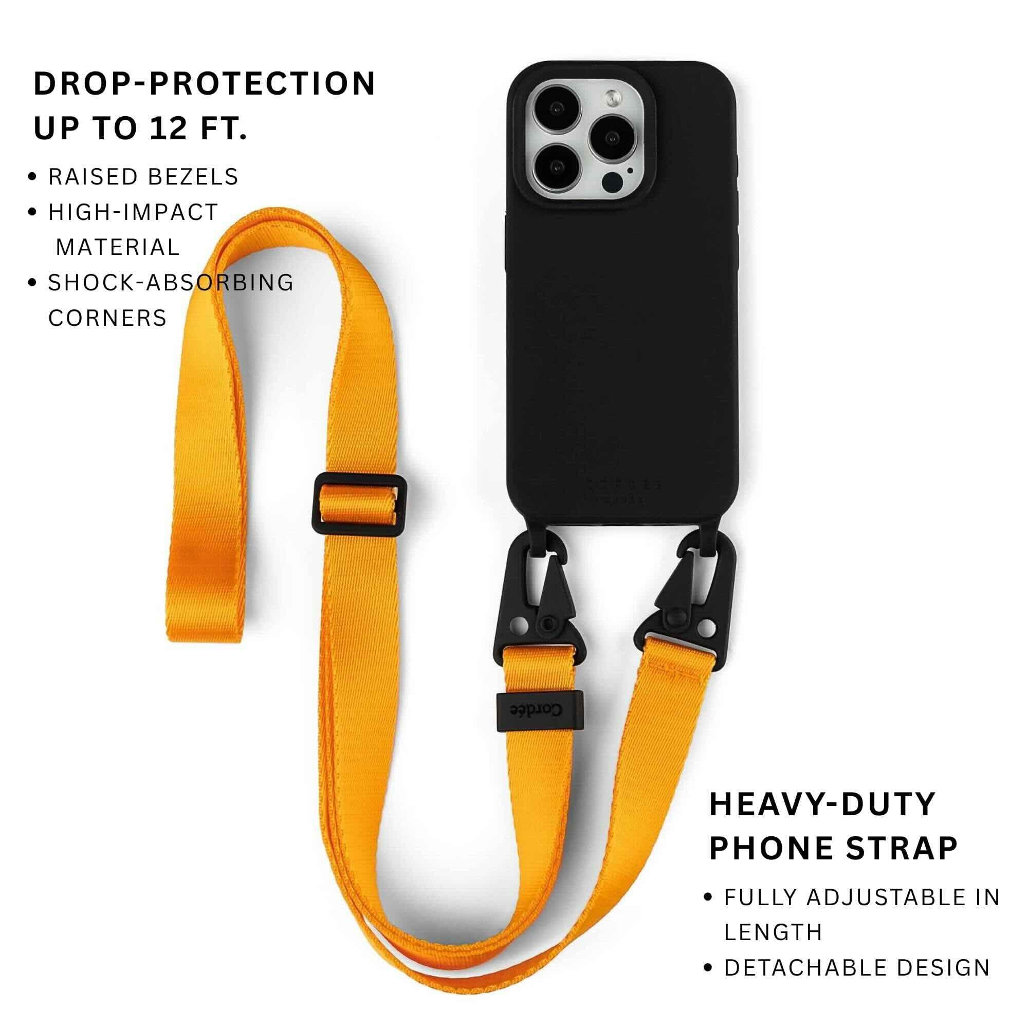 Carabiner Phone Strap Set Black/Orange