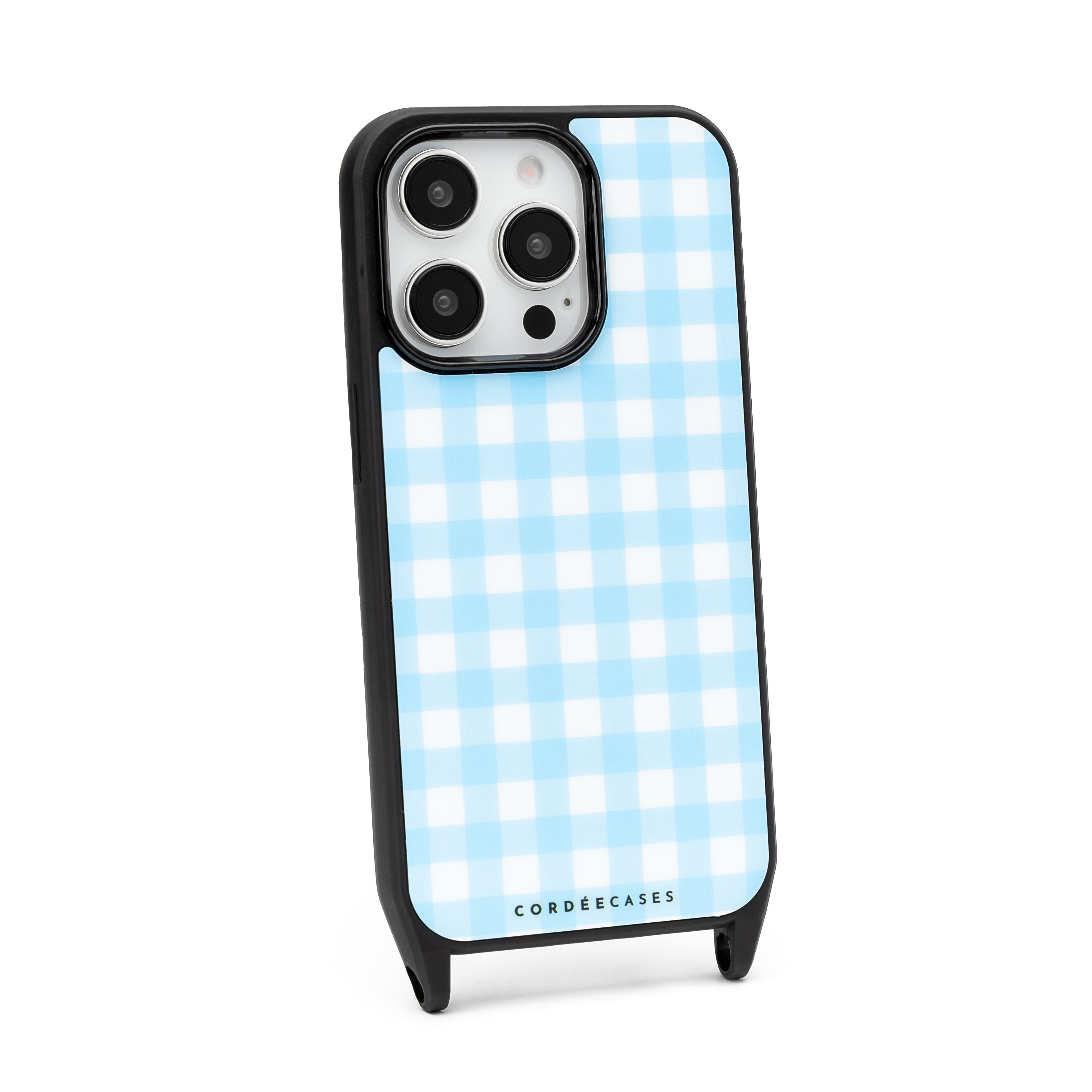 Gingham Phone Case Powder Blue
