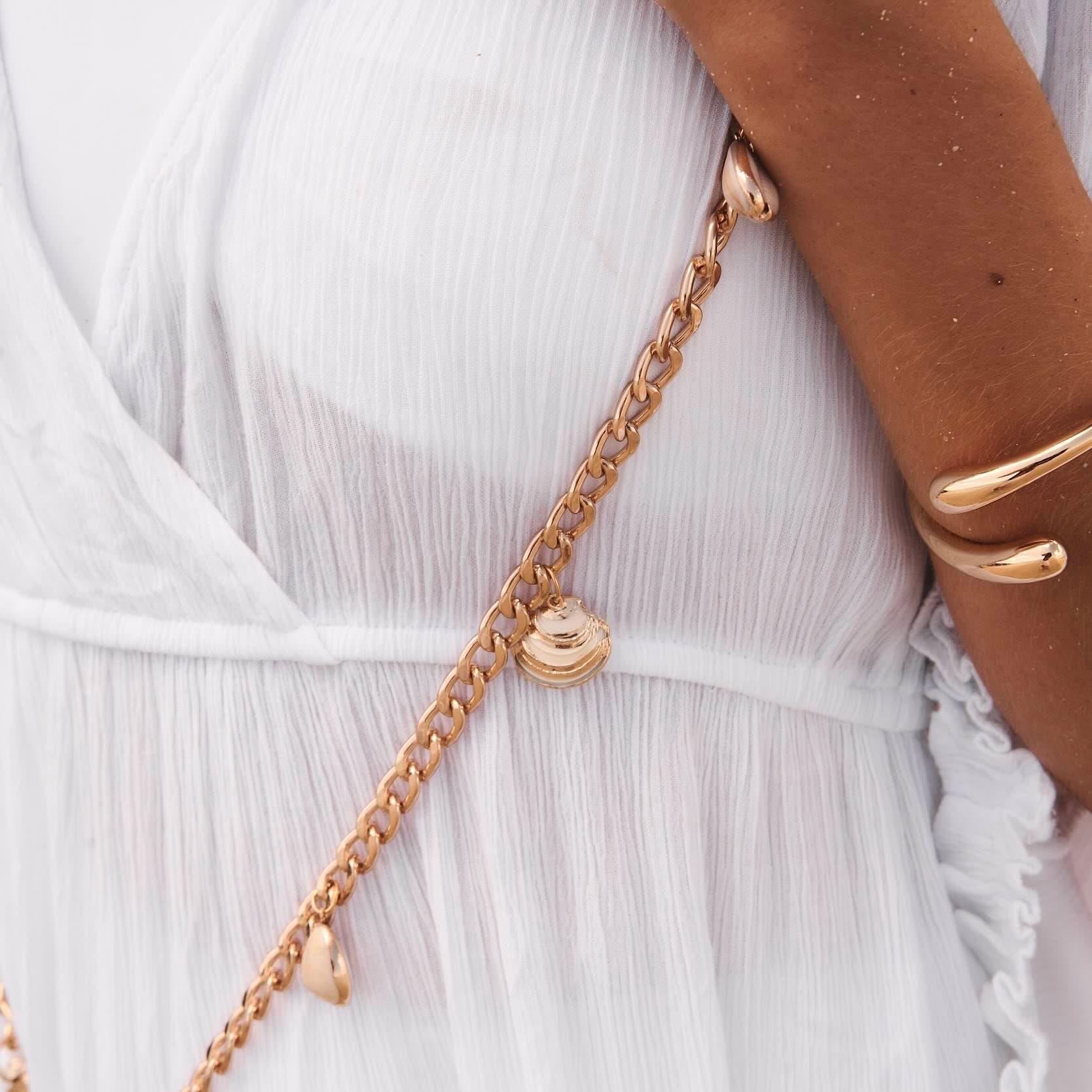 Golden Shell Phone Chain Set