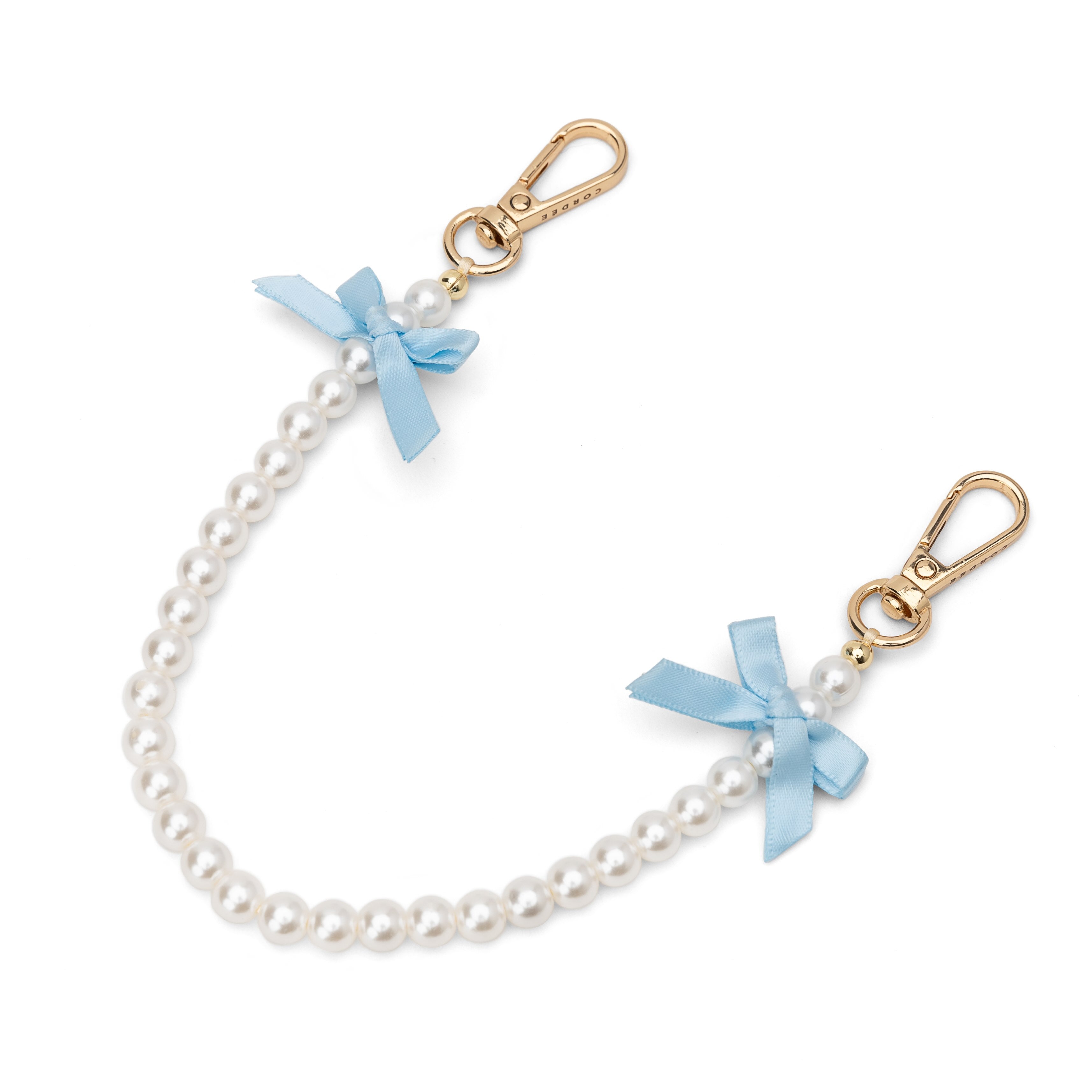 Pearl Bow Phone Wristlet Powder Blue