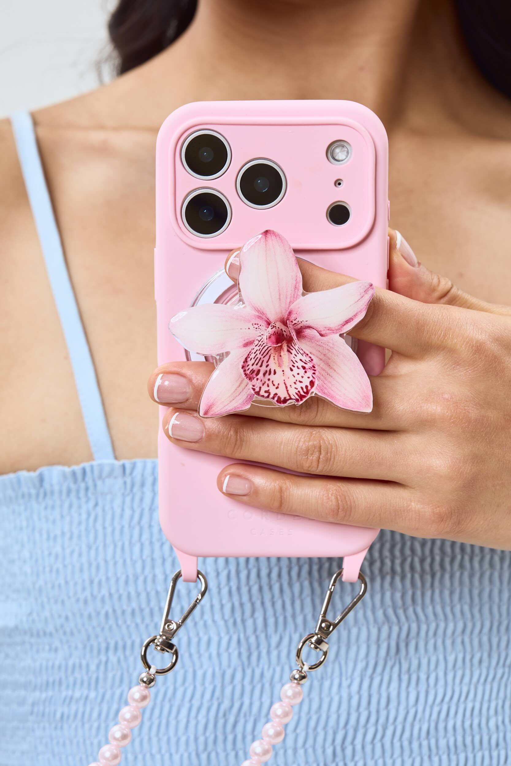 Pink Orchid Magnetic Phone Grip