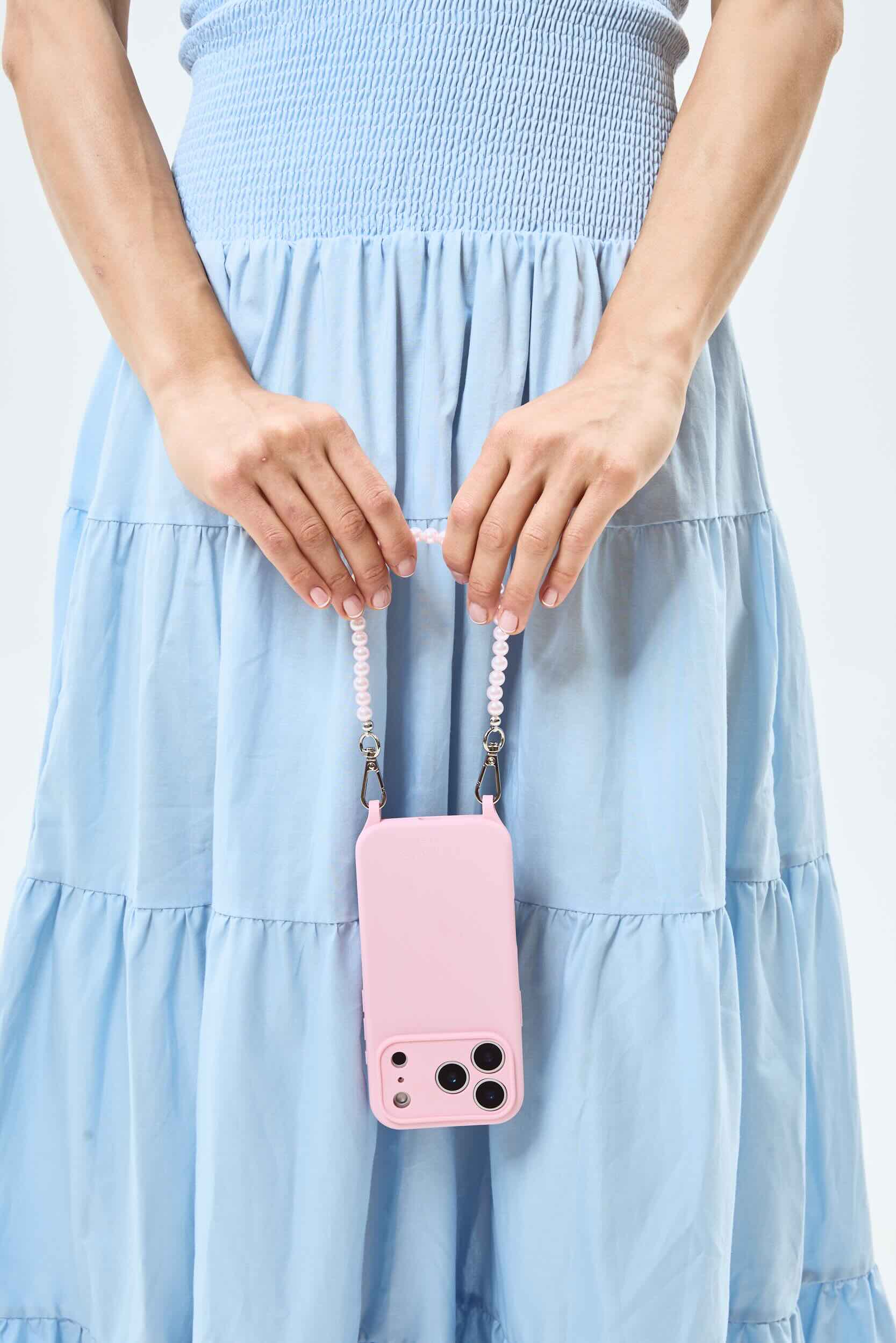 Princess Pearl Phone Chain Blush