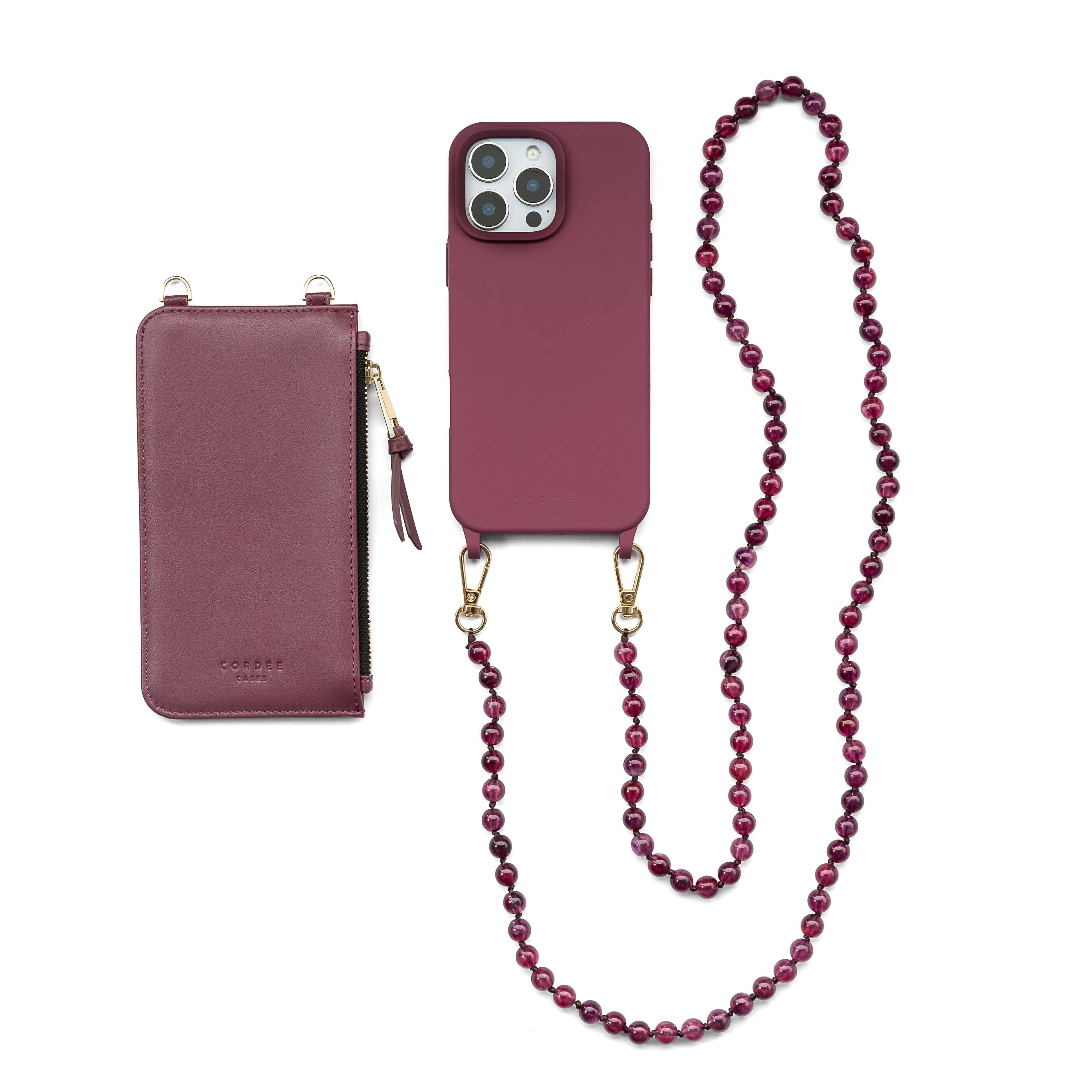 Scarlett 3-Piece Crossbody Phone Case Set Burgundy