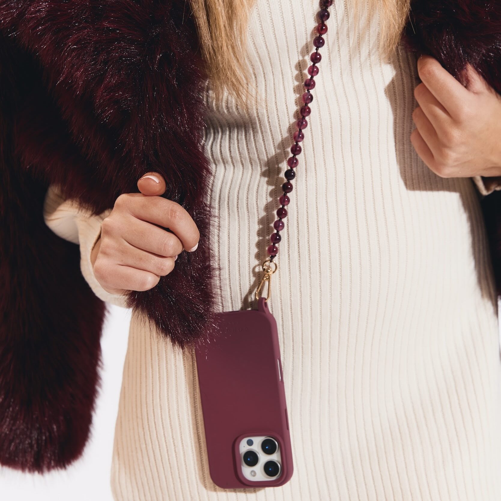 Scarlett 3-Piece Crossbody Phone Case Set Burgundy