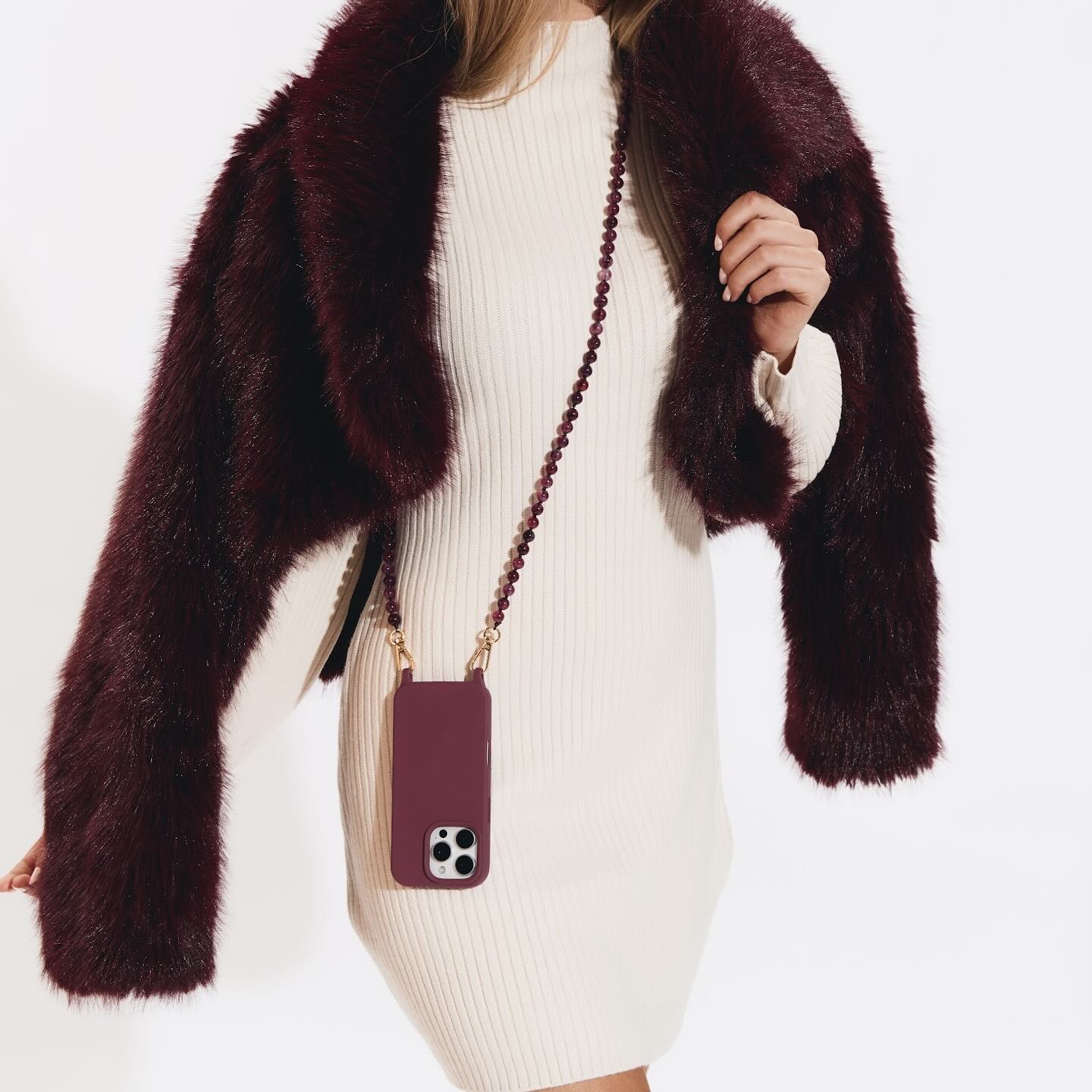 Scarlett 3-Piece Crossbody Phone Case Set Burgundy