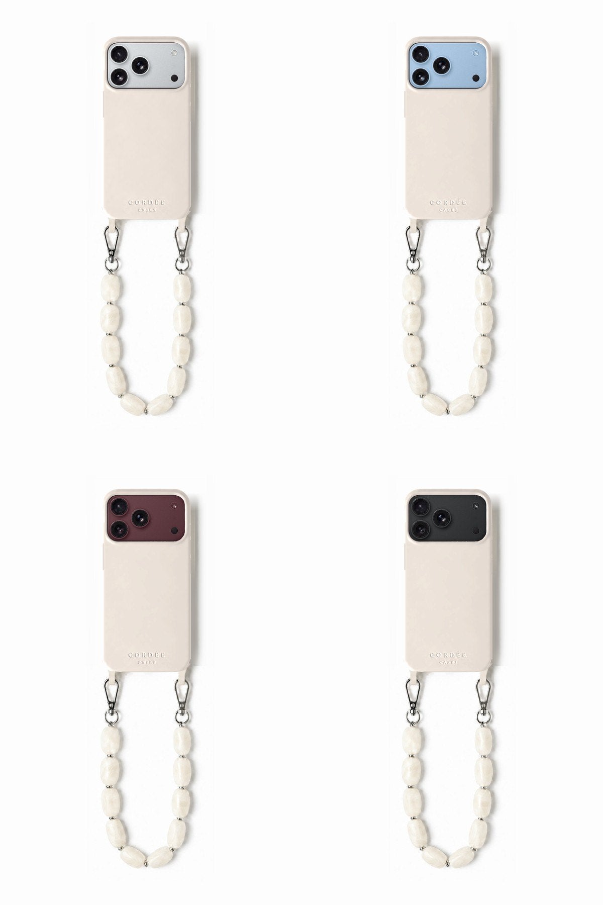Aurelia Phone Chain Set Ivory iPhone 18 Pro All Colors - Cordée Cases