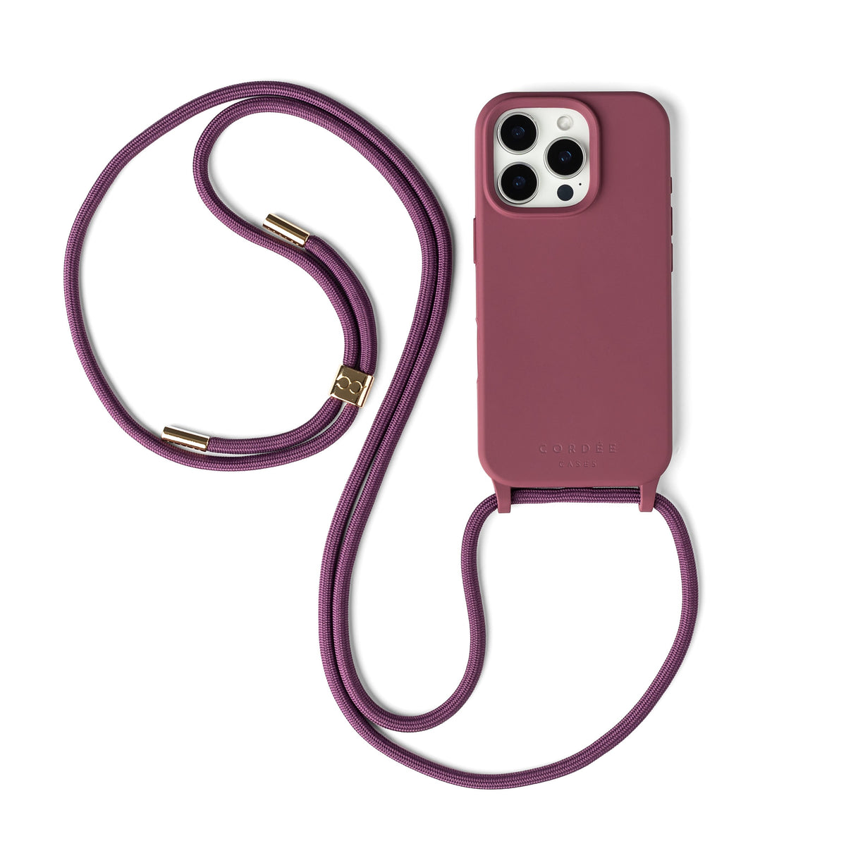 Cairo Phone Strap Set Burgundy iPhone 17 Air / MagSafe / Gold by Cordée Cases