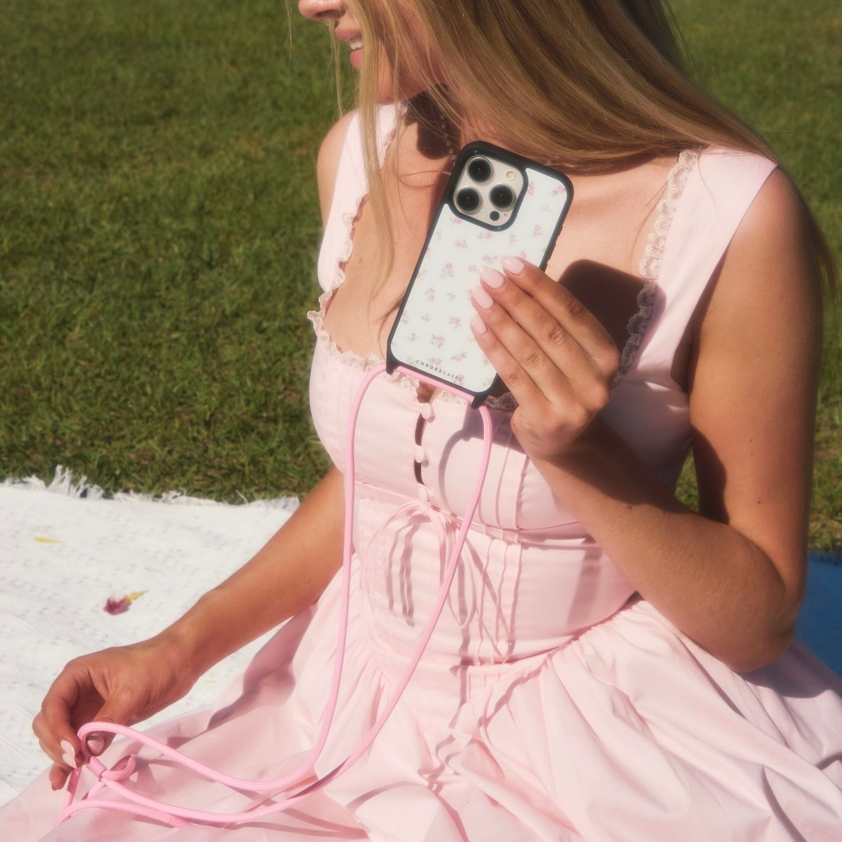 Cairo Phone Strap Set Floral Blush