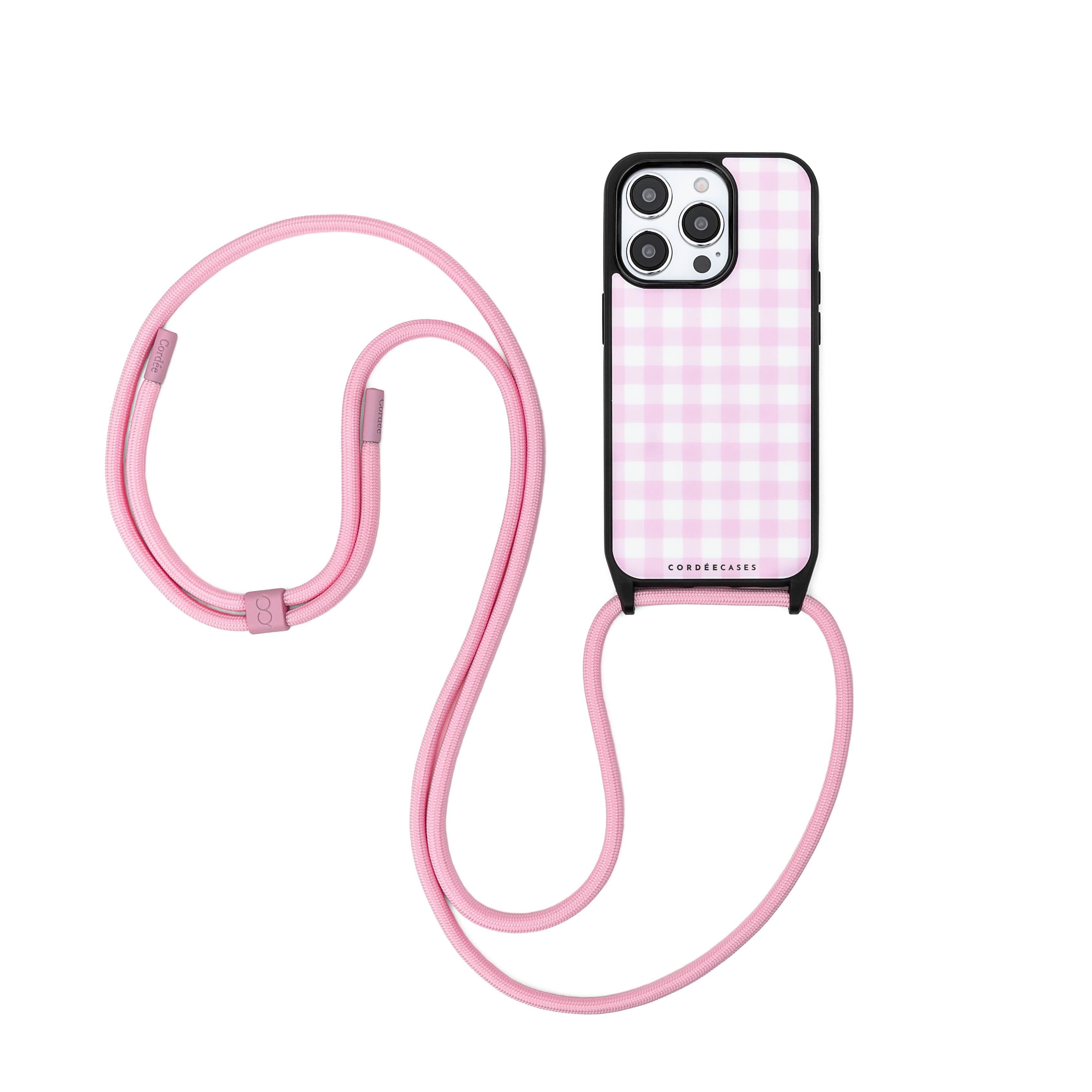 Cairo Phone Strap Set Gingham Blush