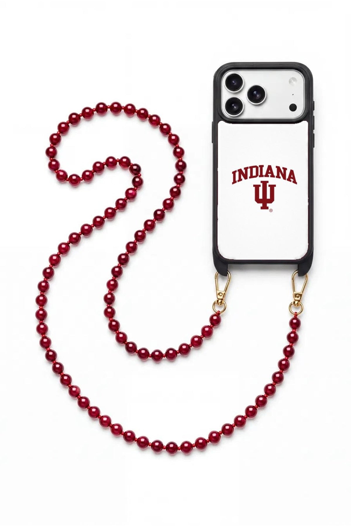 Indiana University Crossbody Phone Chain Set Red/White