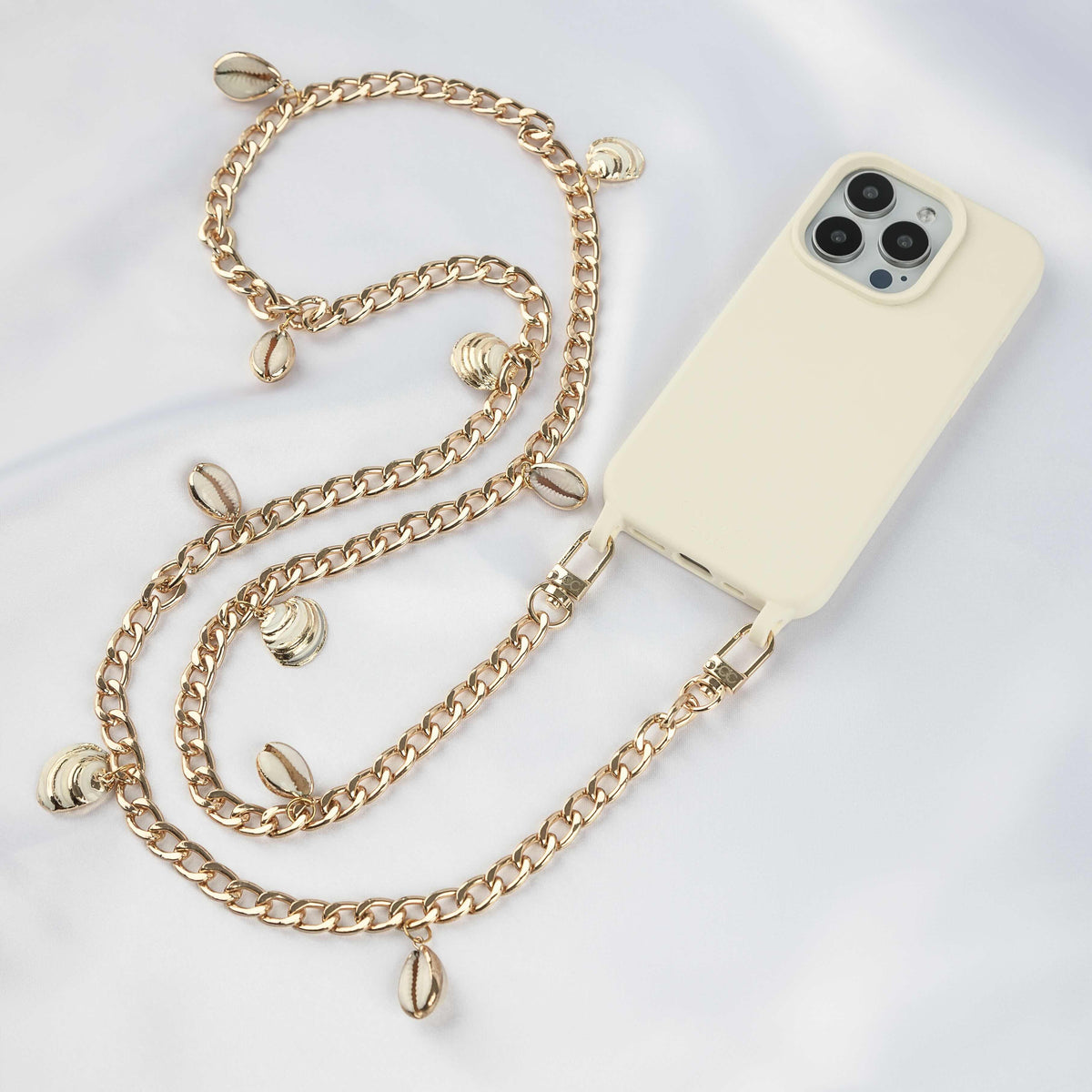 Shells Phone Charm Golden Shell Phone Chain Set