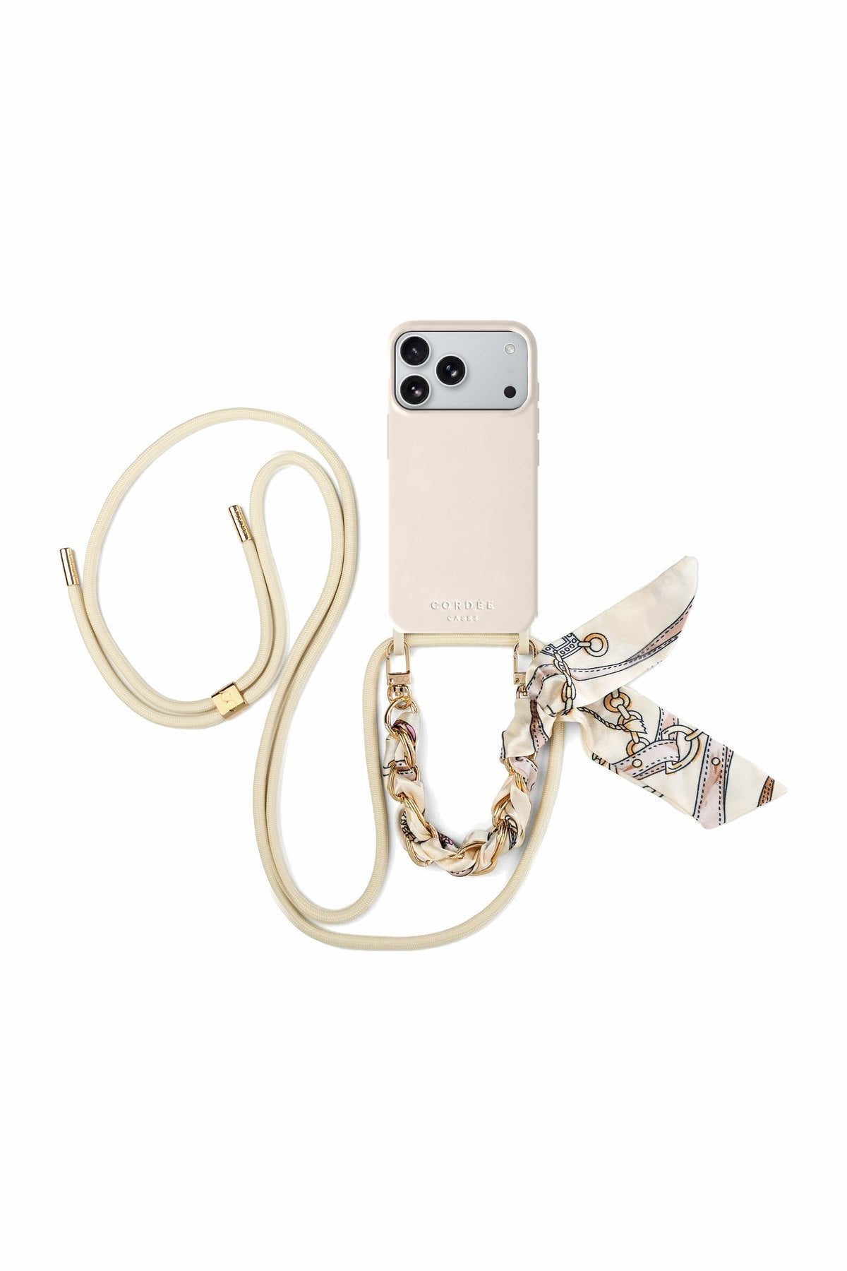 Lima Phone Strap Set Ivory iPhone 18 Pro Open Face - Cordée Cases