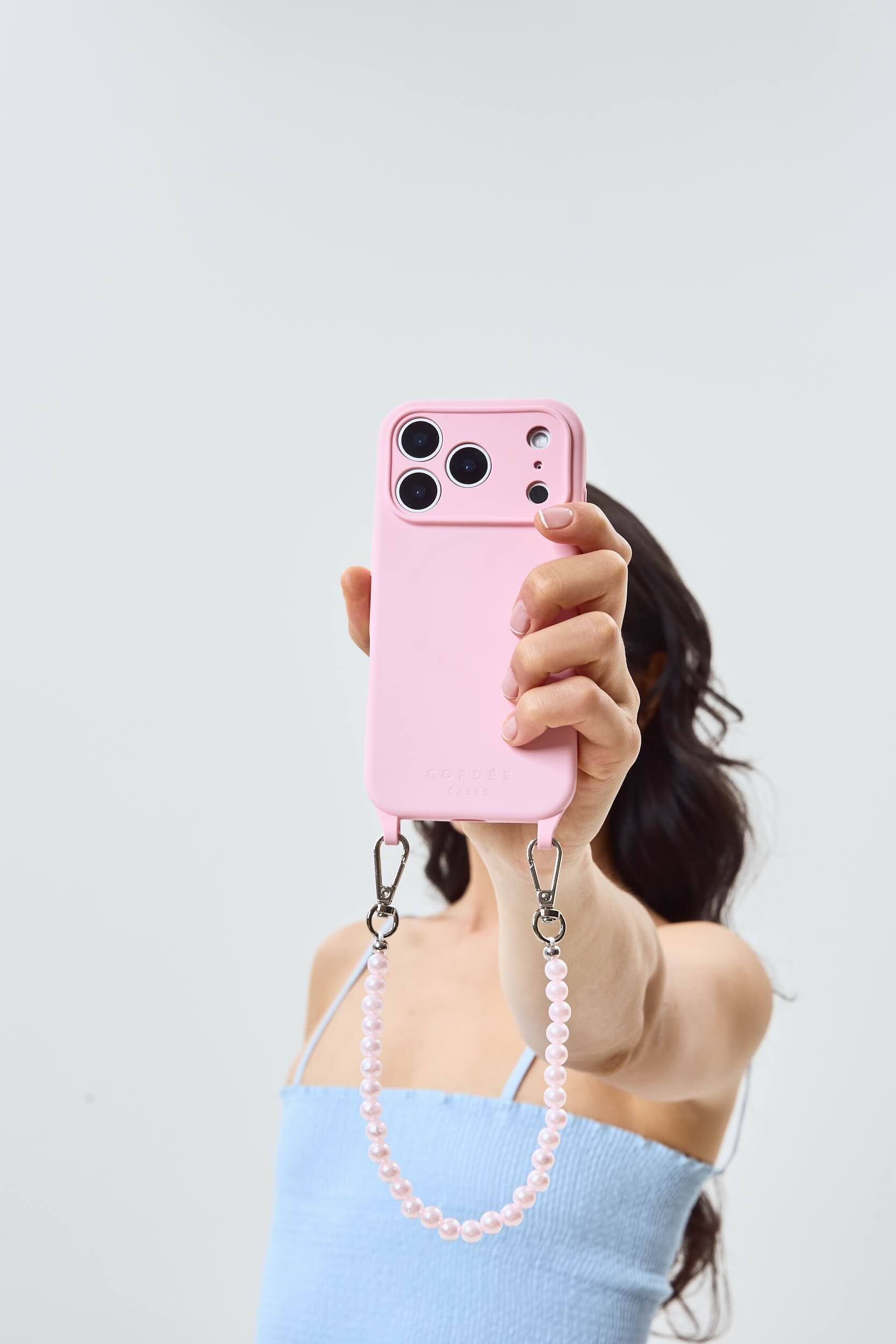 Princess Pearl Phone Chain Blush