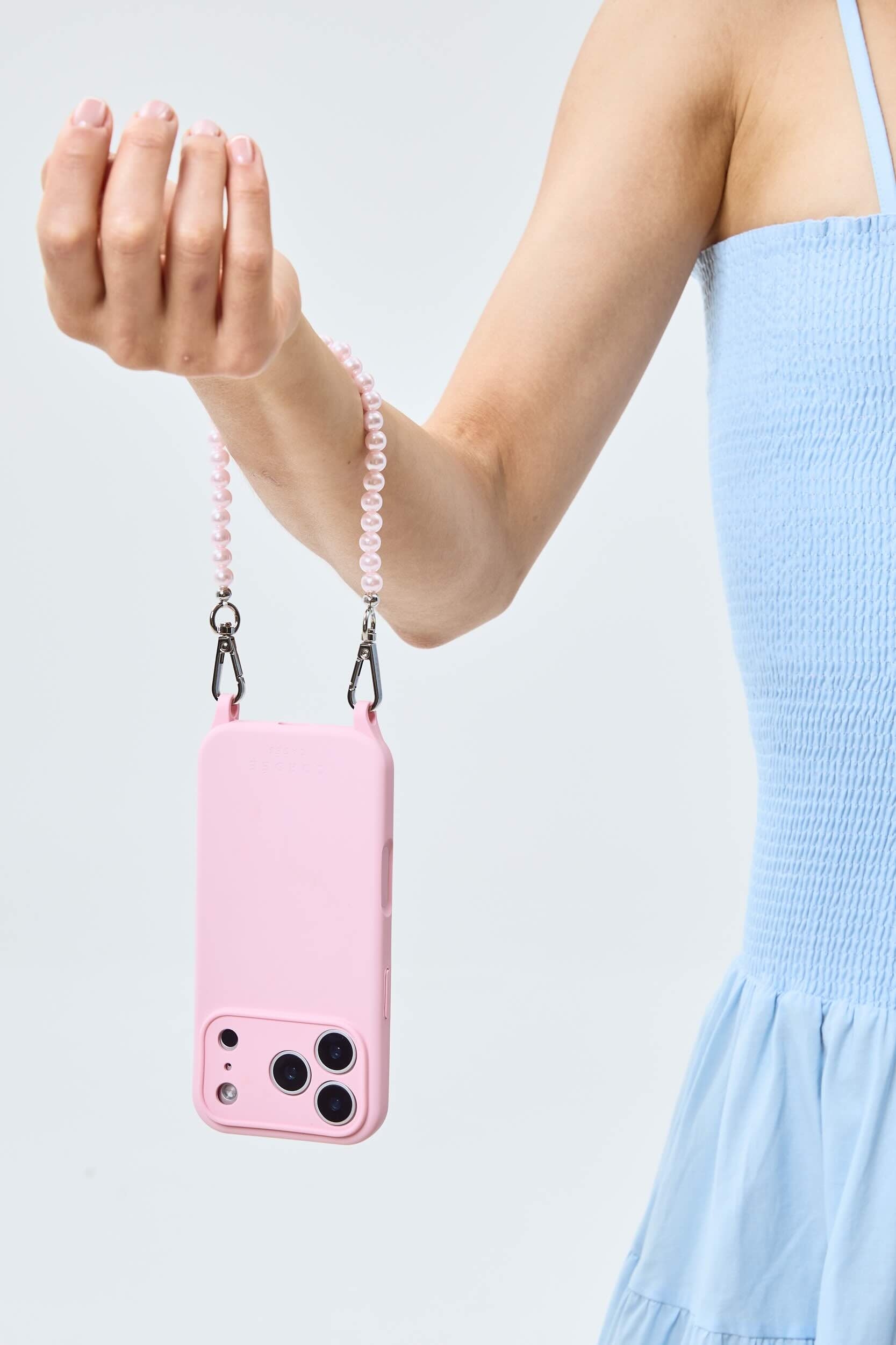 Princess Pearl Phone Chain Blush
