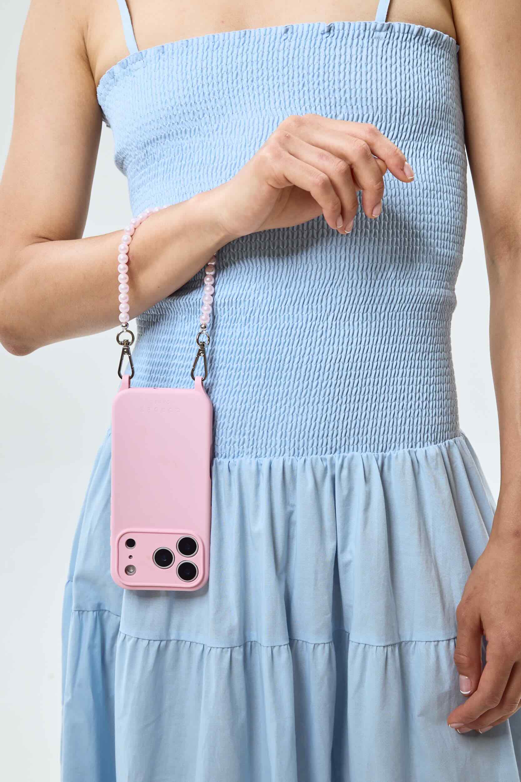 Princess Pearl Phone Chain Blush