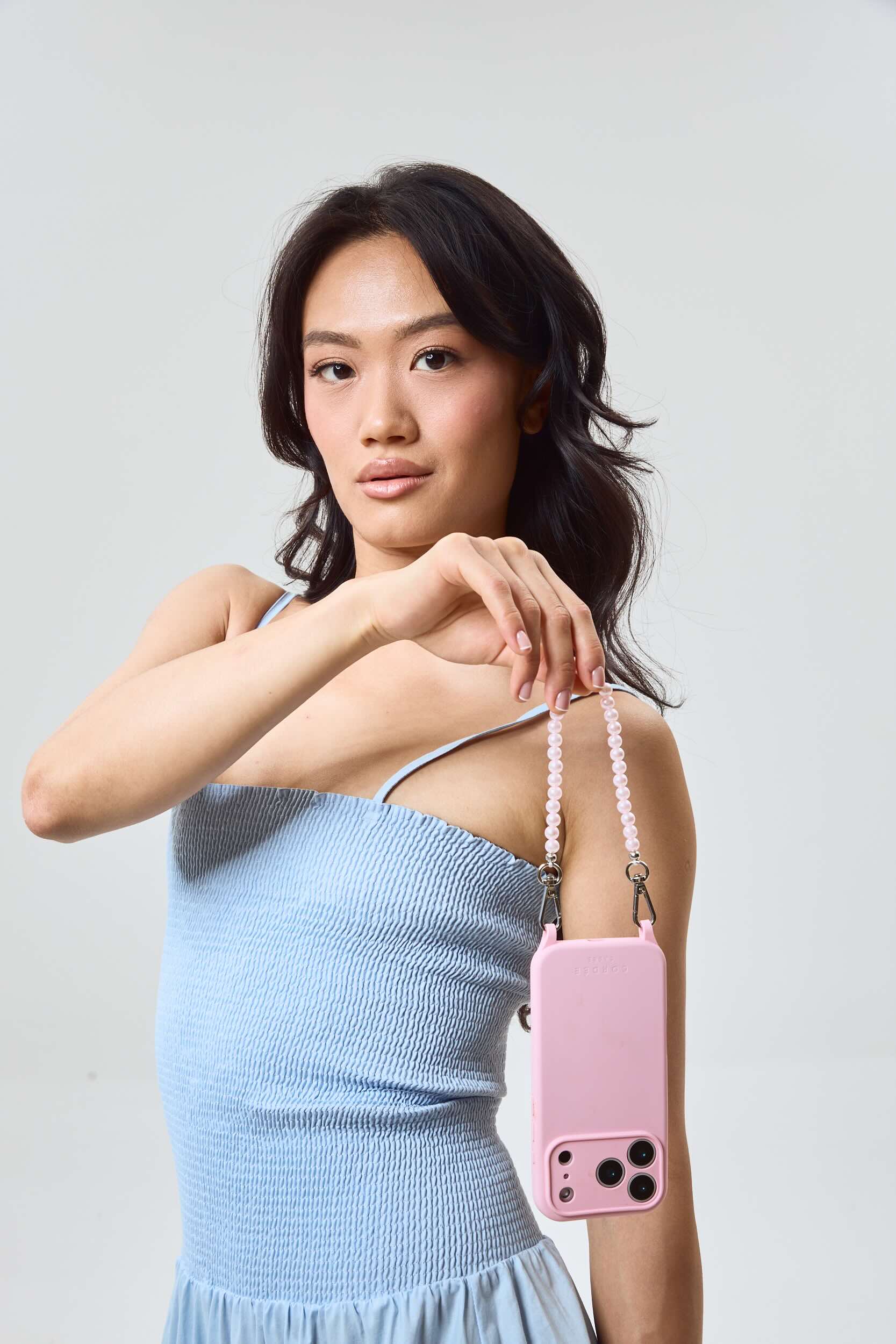 Princess Pearl Phone Chain Blush