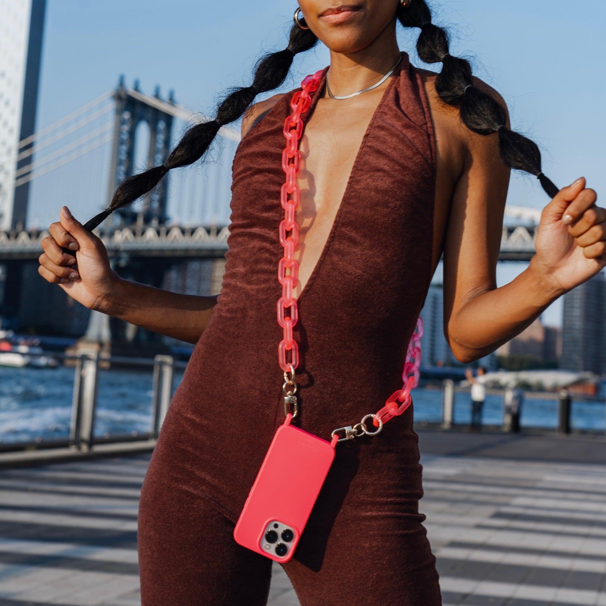 Icy Phone Chain Neon Pink