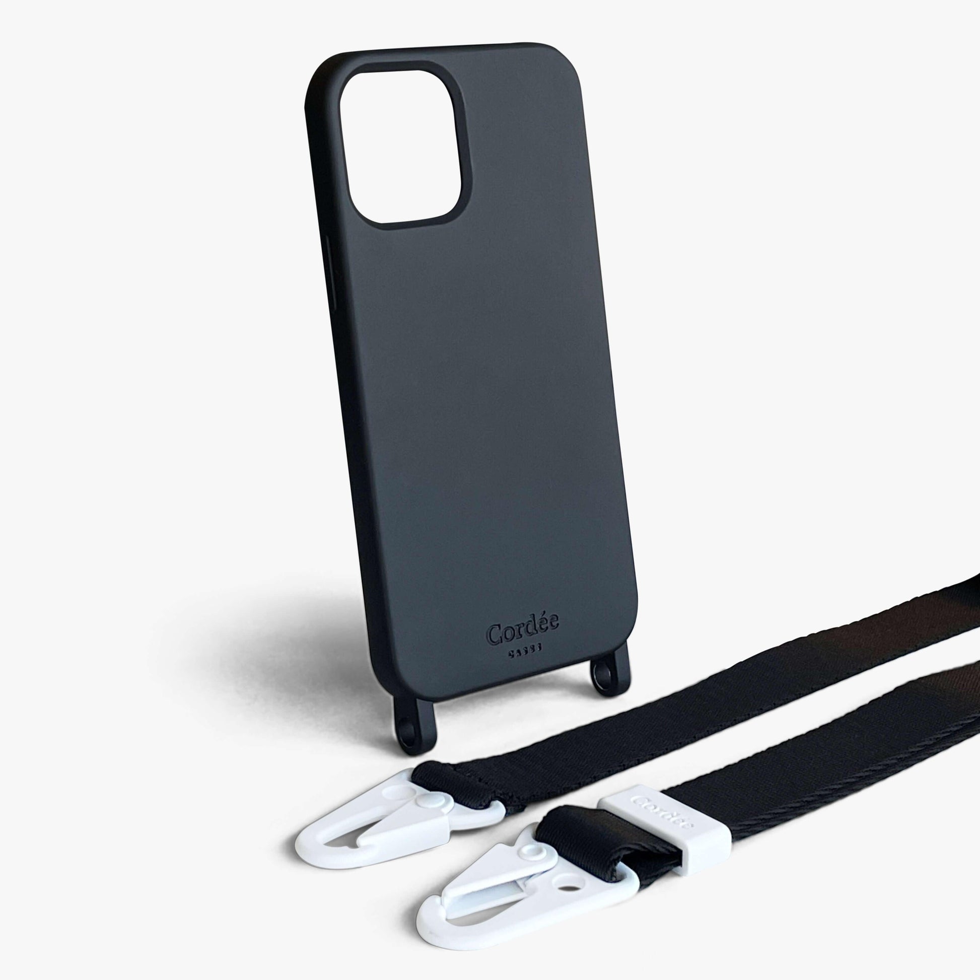 Carabiner Strap + Silicone Case Black