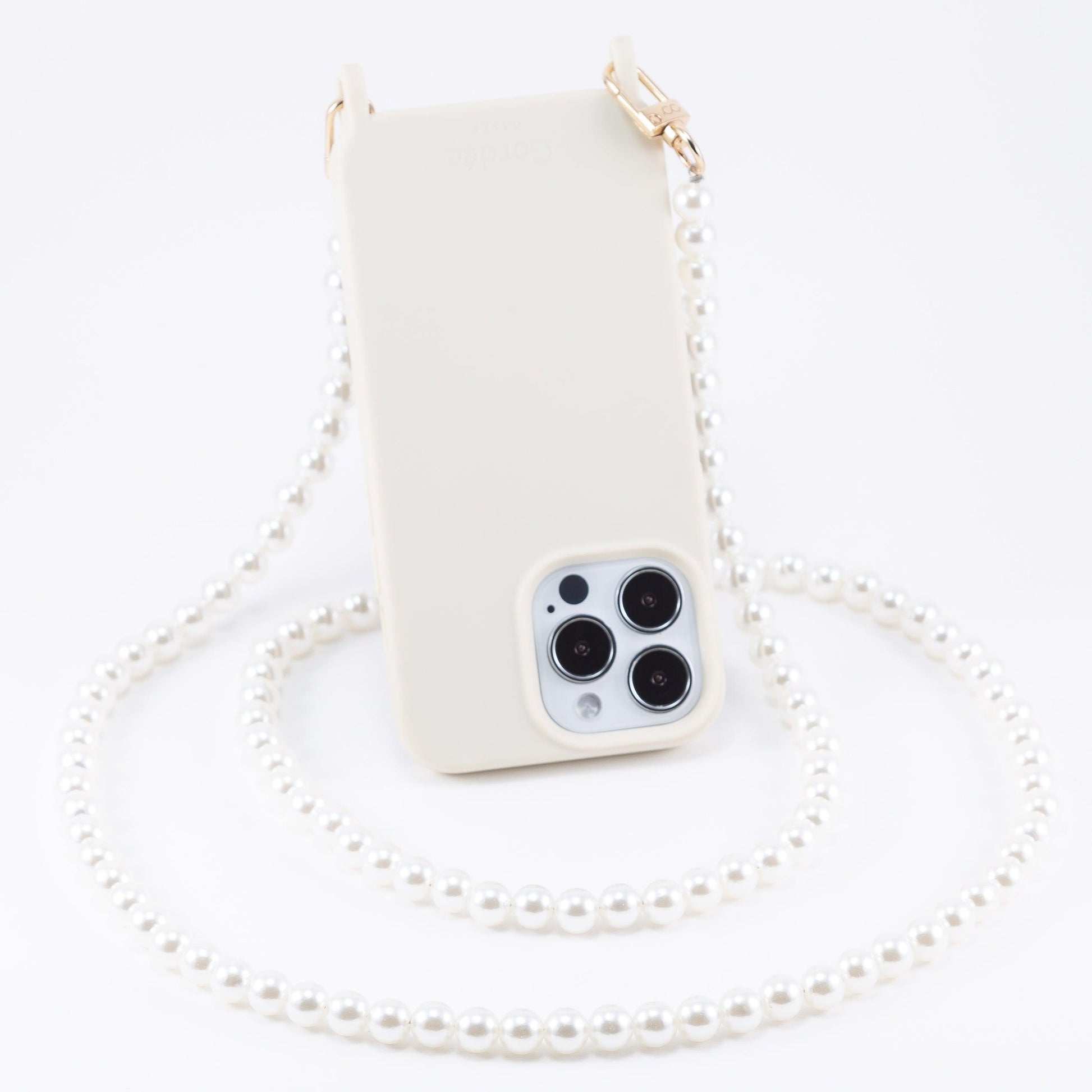 White Special-shaped Fake Pearls With Letter C Mobile Phone Chain