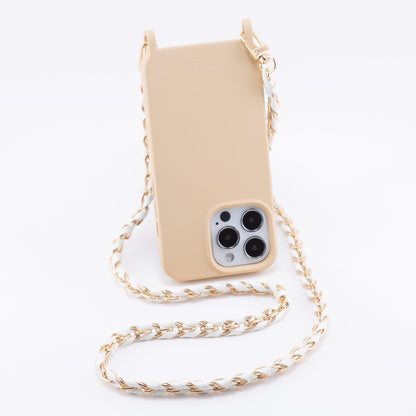 Leather Phone Chain on Nude iPhone Case