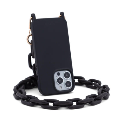 Matte Phone Chain Black on Black iPhone Case
