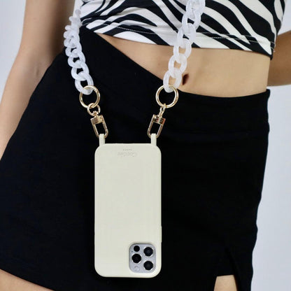 Curby Phone Chain White Tortoise